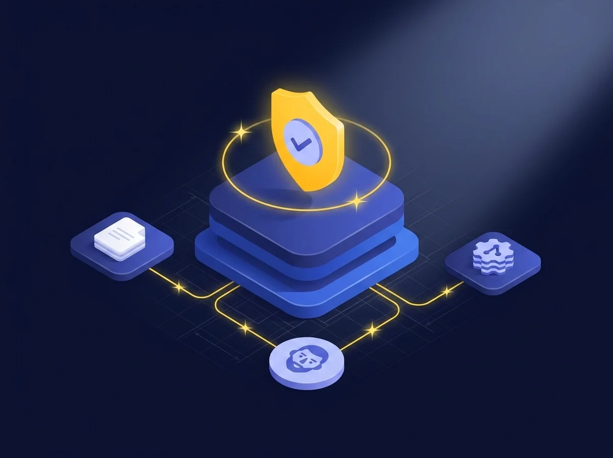Illustration representing secure file sharing for project collaboration with advanced security features.