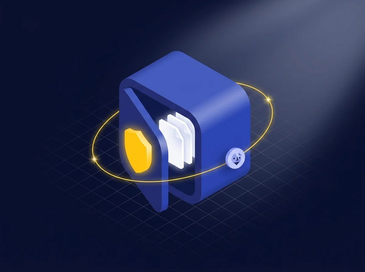 Illustration showing secure file sharing for student PII in higher education with encryption, access controls, and compliance features like FERPA and HIPAA.