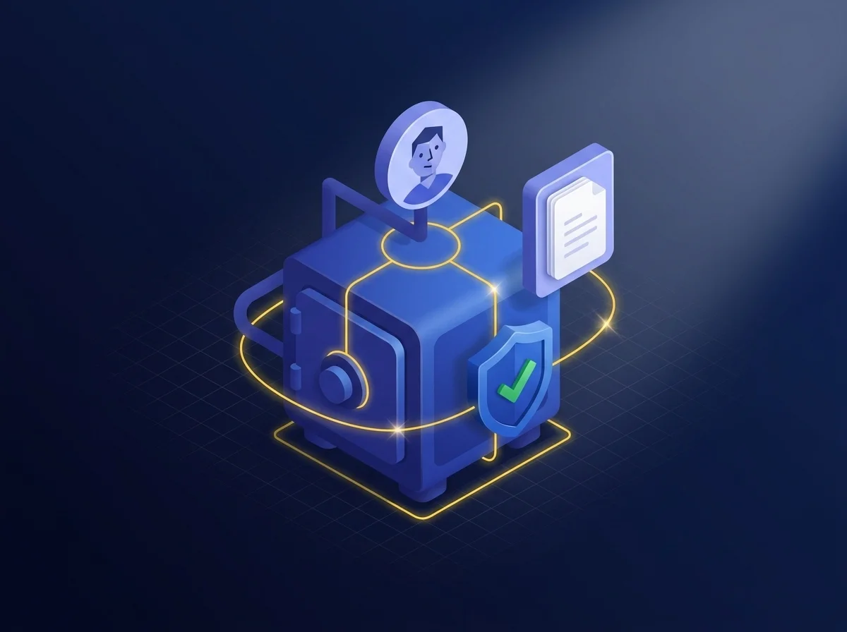 A secure legal case management platform interface showing robust encryption and access control features for sensitive client files. 