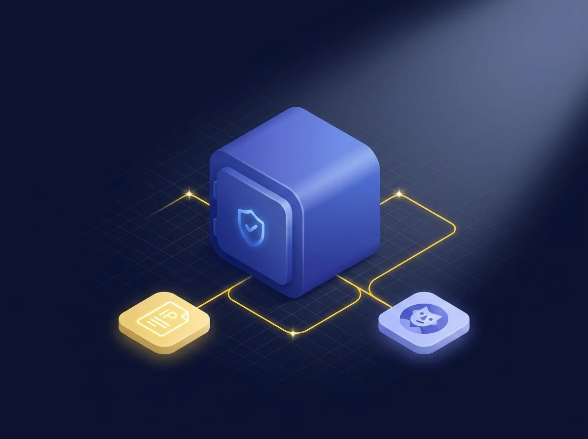 A secure digital platform interface showing robust encryption and access control features for managing sensitive legal intellectual property documents. 