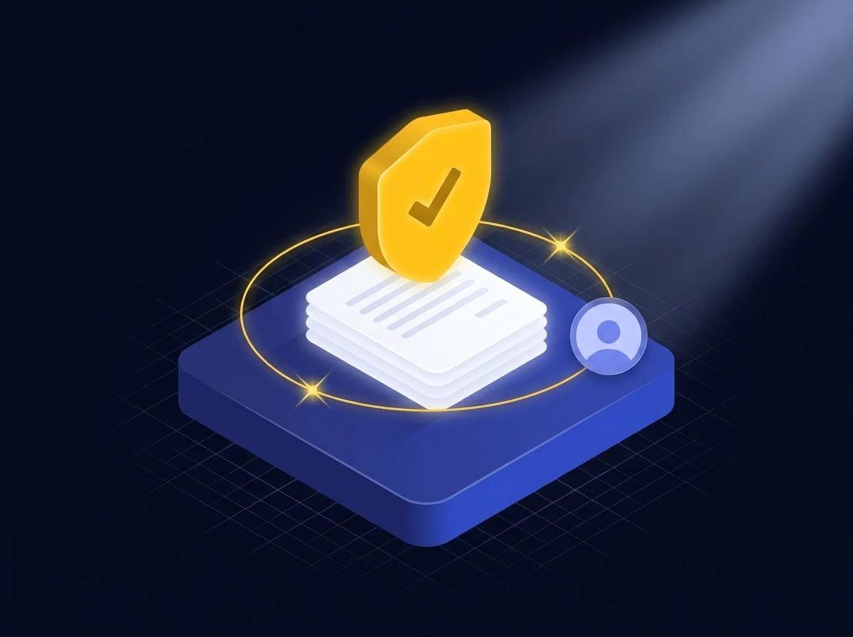 A conceptual illustration representing secure file sharing for legal vendor contracts with encrypted access control. 