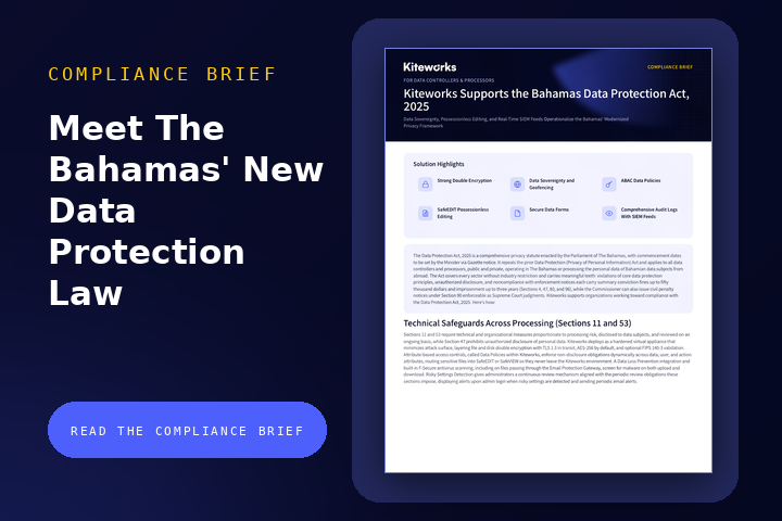 Kiteworks Supports the Bahamas Data Protection Act, 2025